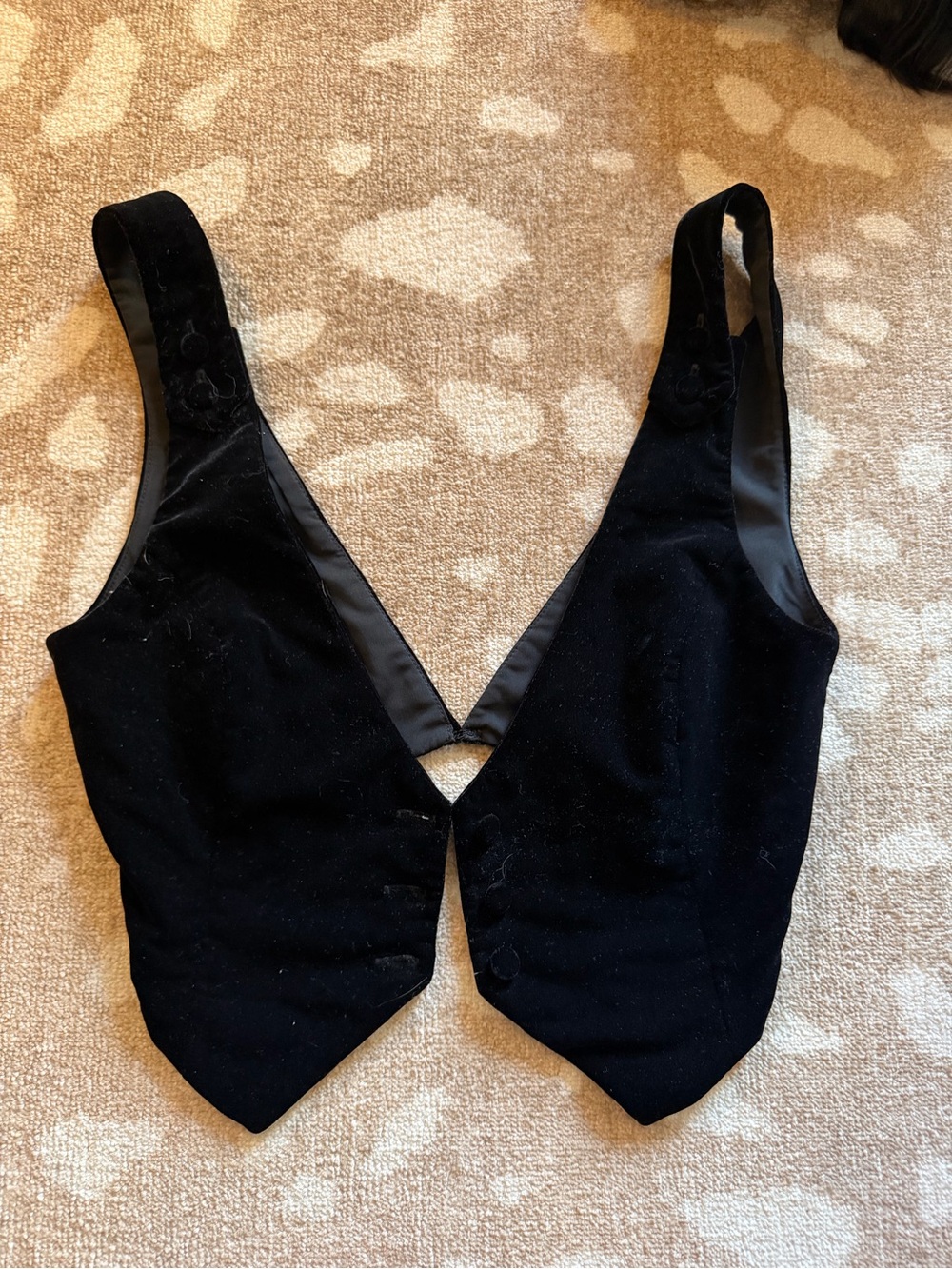 Black Velvet V-Neck Vest